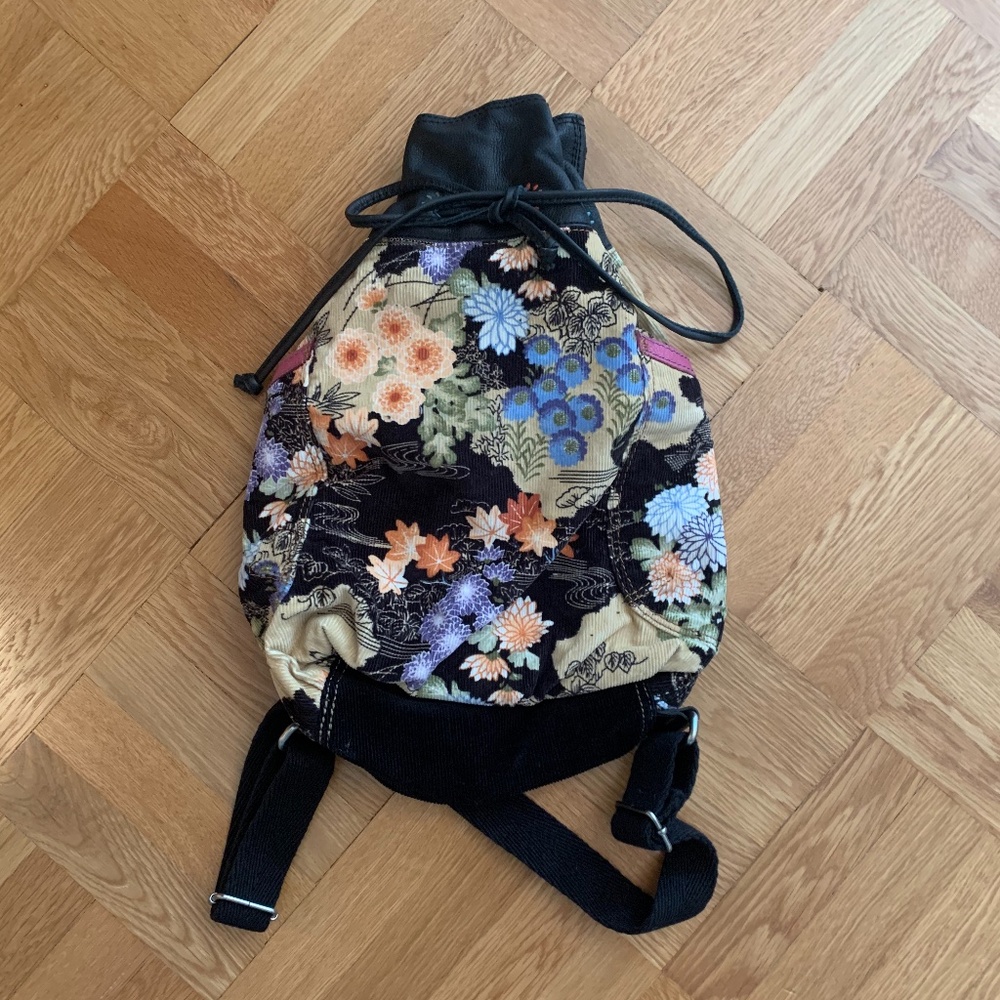 Lucky Brand Large Corduroy Leather Backpack